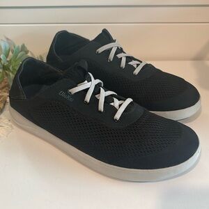 Olukai Men’s Moku Pae Boat Shoes Black SZ 10 EUC
